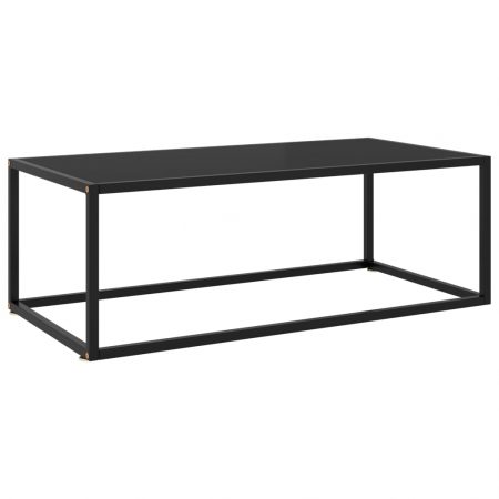 Bild på vidaXL Soffbord svart med svart glas 100x50x35 cm