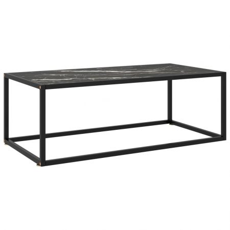 Bild på vidaXL Soffbord svart med svart marmor glas 100x50x35 cm