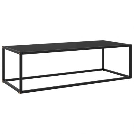 Bild på vidaXL Soffbord svart med svart glas 120x50x35 cm