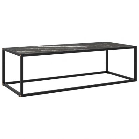 Bild på vidaXL Soffbord svart med svart marmor glas 120x50x35 cm
