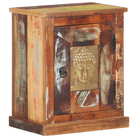 Bild på vidaXL Nattduksbord med buddha-utsmyckning 40x30x50 cm återvunnet trä