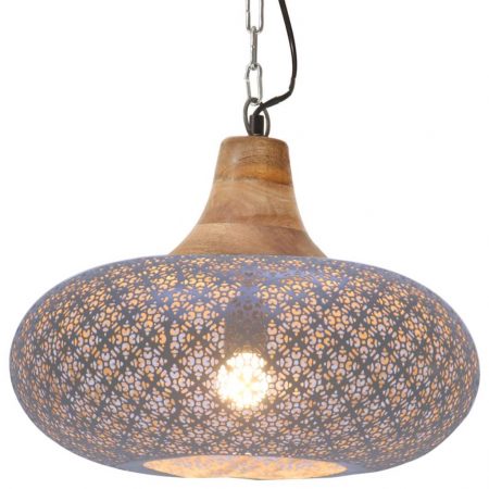 Bild på vidaXL Hänglampa industriell grå järn & massivt trä 40 cm E27