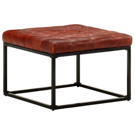 Bild på vidaXL Sittpuff mörkbrun 62x62x47 cm äkta skinn