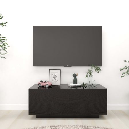 Bild på vidaXL TV-skåp svart högglans 100x35x40 cm spånskiva