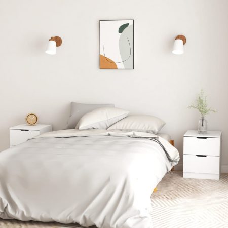 Bild på vidaXL Sängbord 2 st vit 40x40x50 cm spånskiva