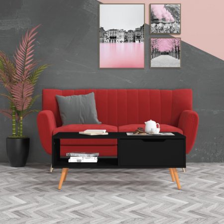 Bild på vidaXL Soffbord svart 100x49