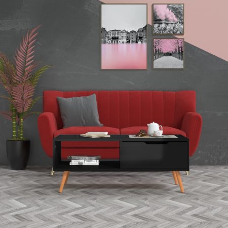 Bild på vidaXL Soffbord svart högglansig 100x49