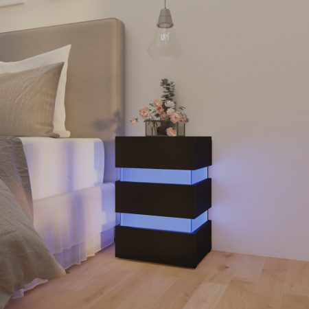 Bild på vidaXL Sängskåp LED svart 45x35x67 cm spånskiva