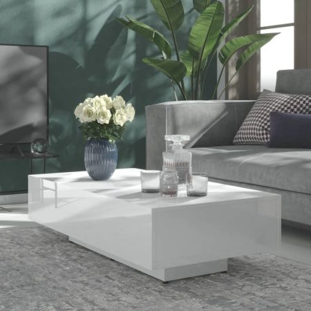 Bild på vidaXL Soffbord vit högglans 115x60x31 cm spånskiva