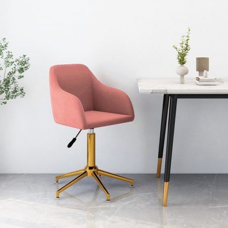 Bild på vidaXL Snurrbar kontorsstol rosa sammet