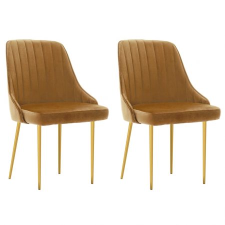 Bild på vidaXL Matstolar 2 st brun sammet