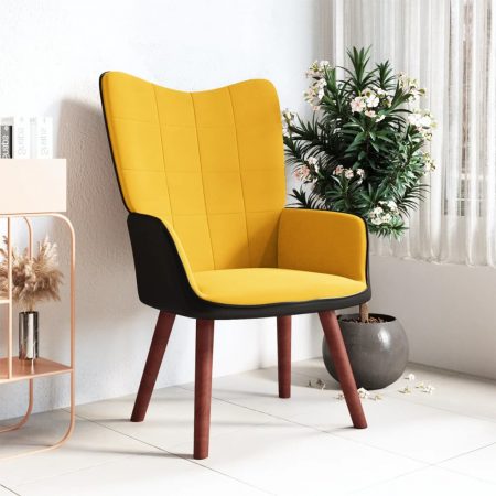 Bild på vidaXL Vilstol senapsgul sammet och PVC