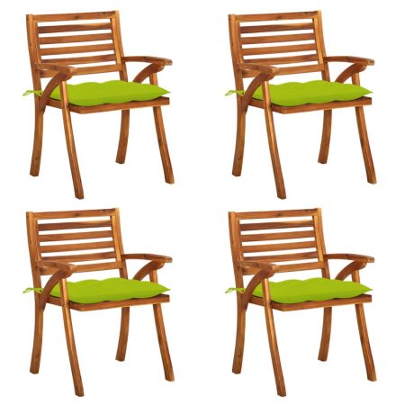 Bild på vidaXL Trädgårdsstolar med dynor 4 st massivt akaciaträ