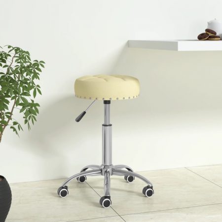 Bild på vidaXL Snurrbar kontorsstol gräddvit tyg