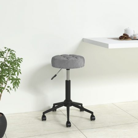 Bild på vidaXL Snurrbar kontorsstol grå sammet