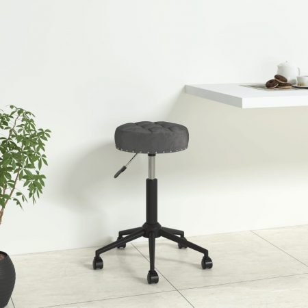 Bild på vidaXL Snurrbar kontorsstol mörkgrå sammet