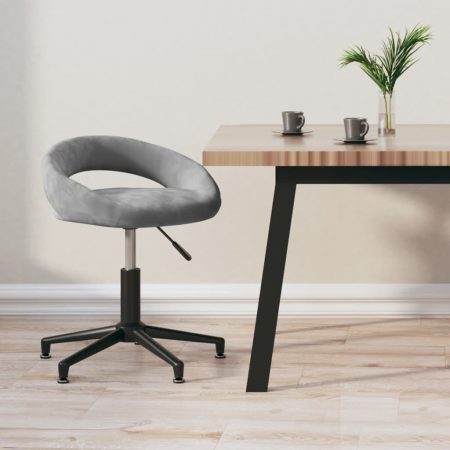Bild på vidaXL Snurrbar kontorsstol ljusgrå sammet