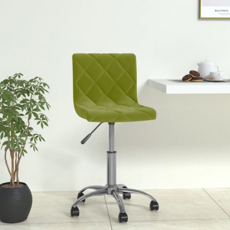 Bild på vidaXL Snurrbar matstol ljusgrön sammet
