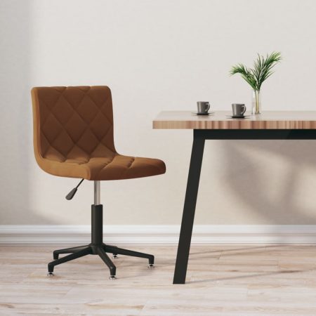 Bild på vidaXL Snurrbar kontorsstol brun sammet