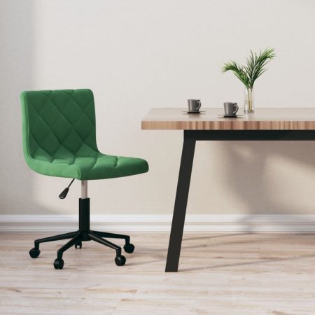 Bild på vidaXL Snurrbar kontorsstol mörkgrön sammet