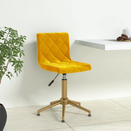 Bild på vidaXL Snurrbar kontorsstol senapsgul sammet