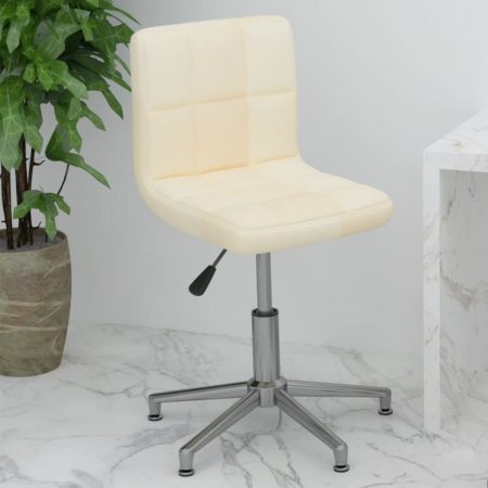 Bild på vidaXL Snurrbar kontorsstol gräddvit tyg