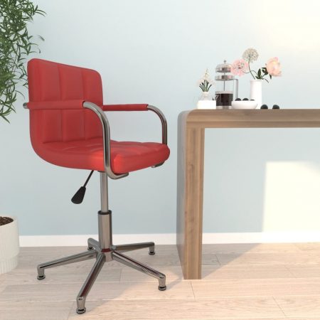 Bild på vidaXL Snurrbar kontorsstol vinröd konstläder