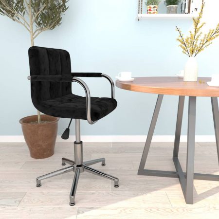 Bild på vidaXL Snurrbar kontorsstol svart sammet
