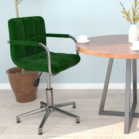 Bild på vidaXL Snurrbar kontorsstol mörkgrön sammet