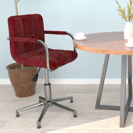Bild på vidaXL Snurrbar kontorsstol vinröd sammet