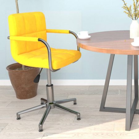 Bild på vidaXL Snurrbar kontorsstol senapsgul sammet