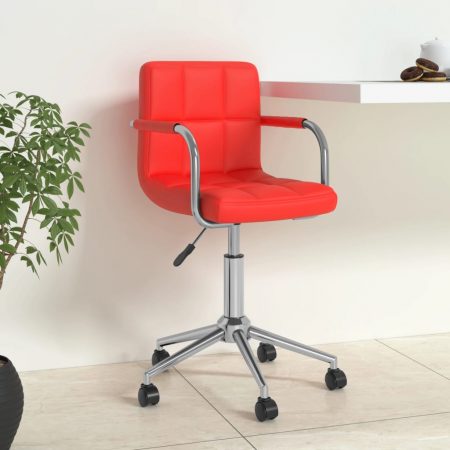 Bild på vidaXL Snurrbar kontorsstol röd konstläder