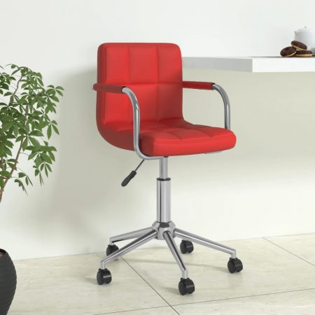 Bild på vidaXL Snurrbar kontorsstol vinröd konstläder