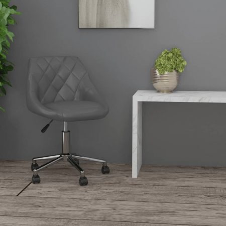 Bild på vidaXL Snurrbar kontorsstol grå konstläder