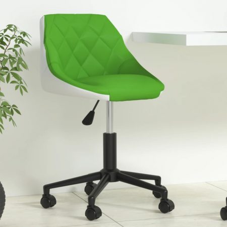 Bild på vidaXL Kontorsstol snurrbar grön och vit konstläder