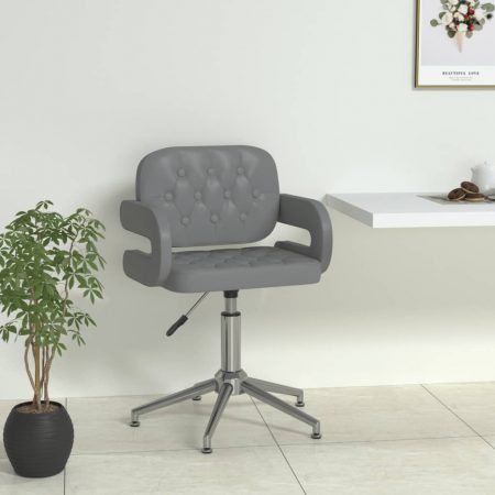 Bild på vidaXL Snurrbar matstol grå konstläder