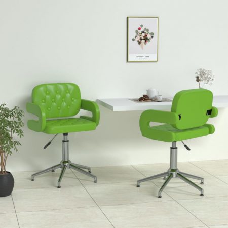 Bild på vidaXL Snurrbara matstolar 2 st grön konstläder