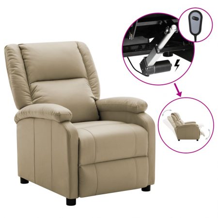Bild på vidaXL Elektrisk reclinerfåtölj cappuccino konstläder