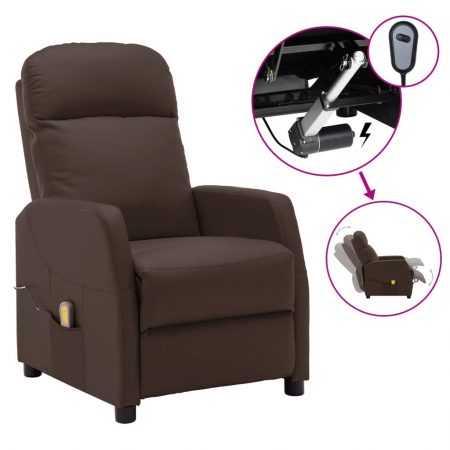 Bild på vidaXL Elektrisk massagefåtölj brun konstläder