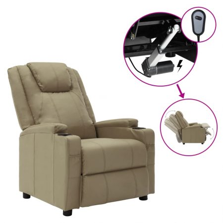 Bild på vidaXL Elektrisk reclinerfåtölj cappuccino konstläder