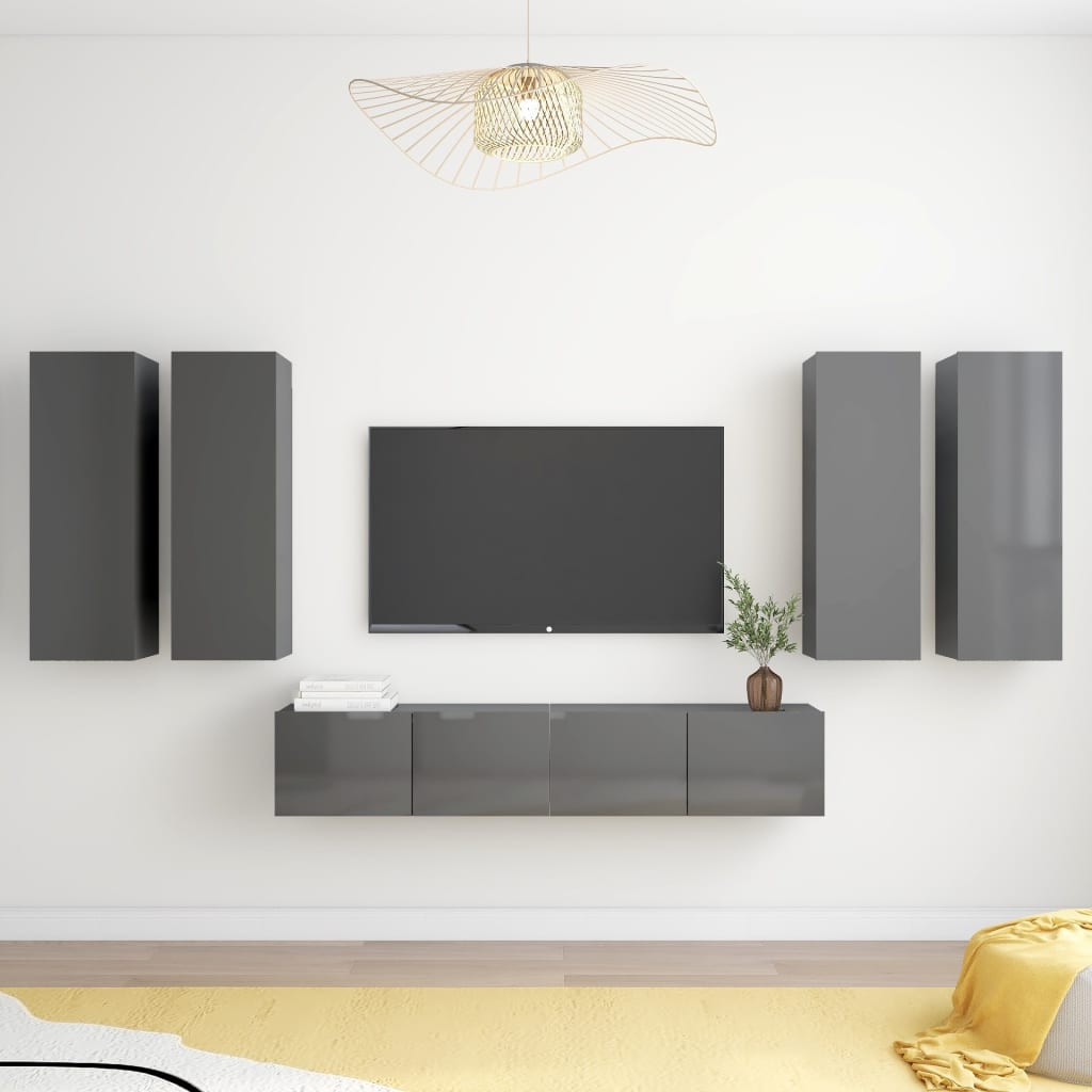 8720286578131_m_en_hd_1 Bild på vidaXL TV-skåp 6 delar grå högglans spånskiva