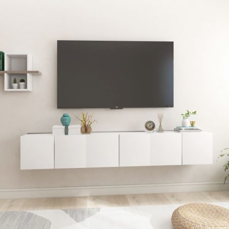 Bild på vidaXL Väggmonterade TV-skåp 3 st vit 60x30x30 cm