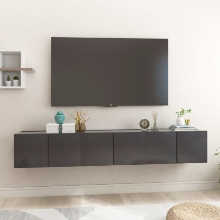Bild på vidaXL Hängande TV-skåp 3 st grå 60x30x30 cm