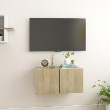 Bild på vidaXL Väggmonterat TV-skåp sonoma-ek 60x30x30 cm