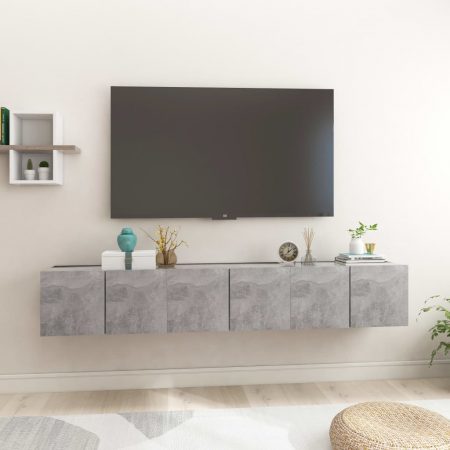 Bild på vidaXL Hängande TV-skåp 3 st betonggrå 60x30x30 cm