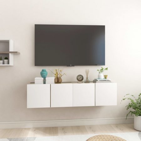 Bild på vidaXL Väggmonterade TV-skåp 2 st vit och sonoma-ek 60x30x30 cm