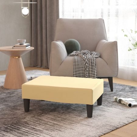 Bild på vidaXL Fotpall gräddvit 78x56x32 cm sammet