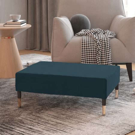 Bild på vidaXL Fotpall blå 78x56x32 cm sammet