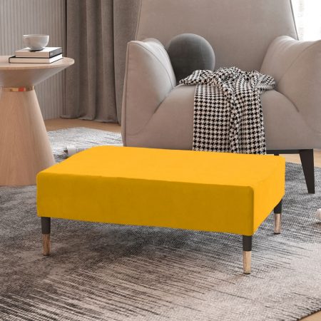 Bild på vidaXL Fotpall gul 78x56x32 cm sammet