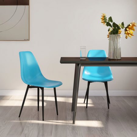 Bild på vidaXL Matstolar 2 st blå PP